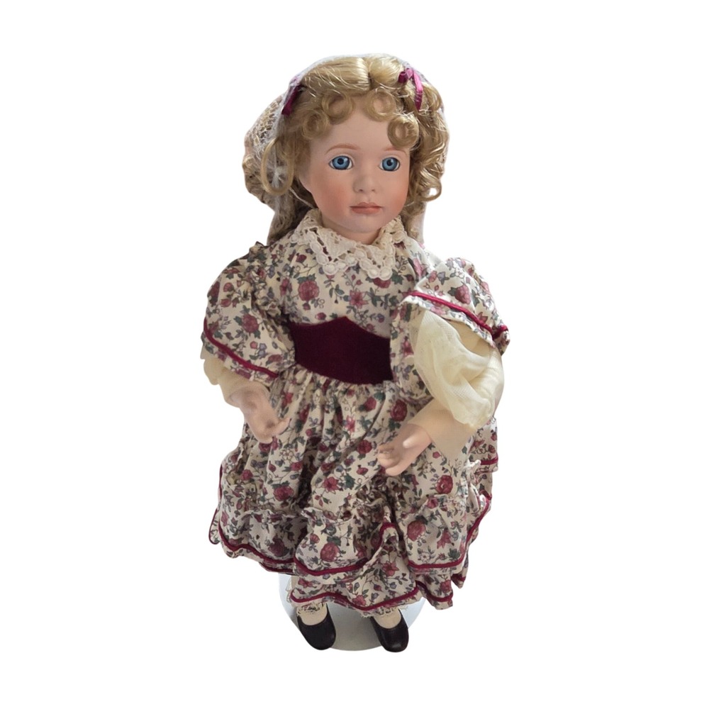 Ashton Drake Little Women Amy Porcelain Doll Blonde Curls Blue Eyes 17" NIB